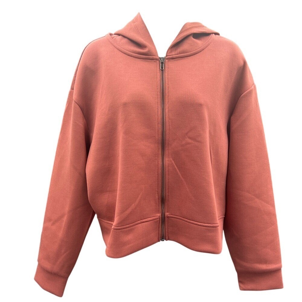 All in Motion Womens XL Rust Full Zip Scuba Hoodie Cropped‎ Relaxed Fit NWT